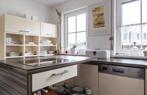 Küche Erfurt Arnstadt Meiningen Kieppe Erweiterung Upgrade Update Arbeitsplatte Kochfeld Schublade Nussholz Holzoptik Stauraum Regal Siemens Miele Bora Einbauküche Blanco Spüle 