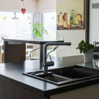 Küche Arbeitsplatte Stein Marmor Granit Spüle Silgranit Anthrazit Blanco Modular Wasserhahn Theke Küche Kaffeemaschine