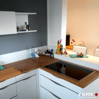 Küche Weiß Matt Holz Holzoptik Echtholz Blanco Spüle Silgranit Siemens Miele Induktion Induktionskochfeld Breites Kochfeld Backofen Brusthöhe Jena Erfurt Weimar Ilmenau Coburg Sömmerda Gotha Kieppe Wohnen Einrichtung Wohnen Kochen
