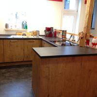 Küche Küchen Kochen Einrichtung Weimar Siemens Bora Blanco Holz Holzoptik Fachwerk Stein Steinoptik Design American Kühlschrank Eiswürfelspender Holzfront