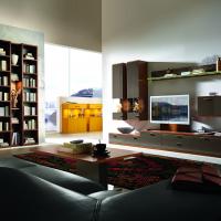 Moderne Bibliothek von Linea Concept Mit Hängesideboard und Lackfront